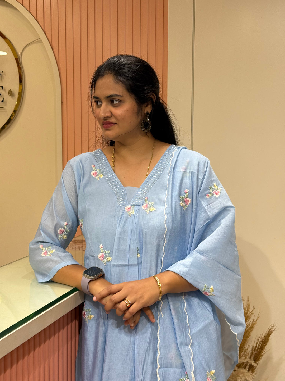 Premium Mul Chanderi with Embroidery work | R179