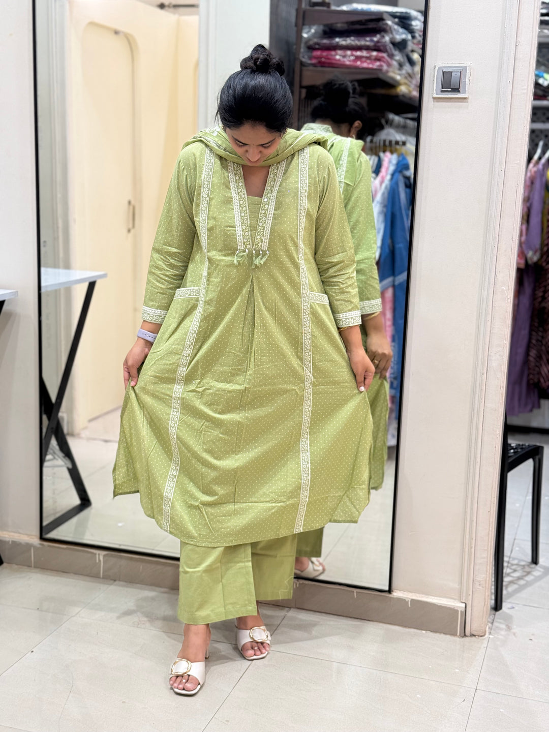Pure 60×60 Cotton Kurta Set with Front Pockets  | R114