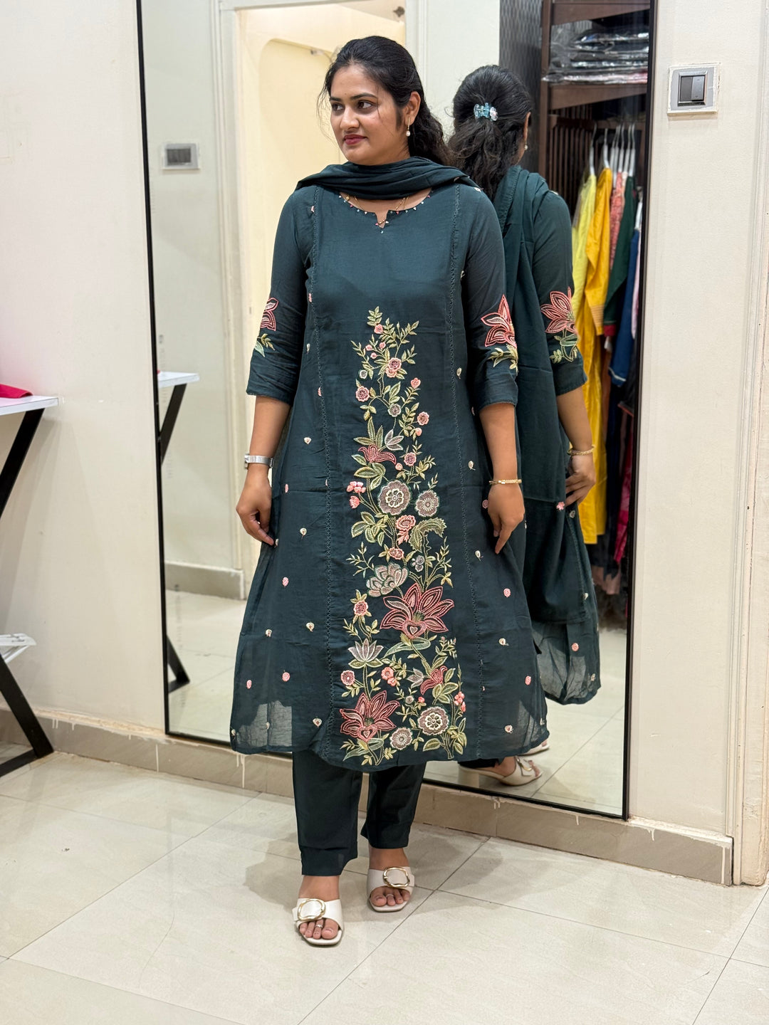 Mul Cotton Collection with Embroidery work (Cotton Lining)| R181