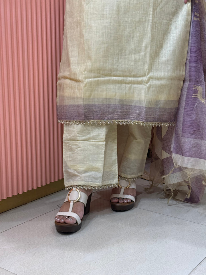 Pure Jamdhani Designer 3 Pcs Set Collection (Cotton Lining)| R211