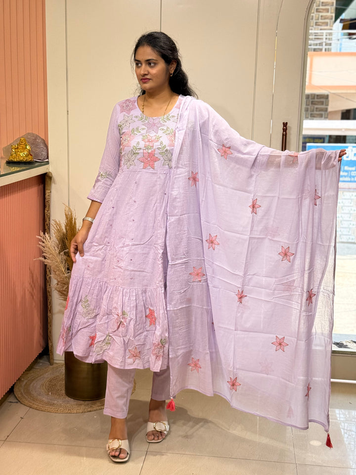 Premium Mul Cotton Anarkali Style Collection (Cotton Lining )| R164