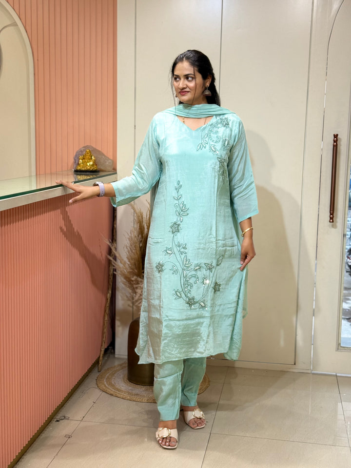 Pure Chinon Handwork Collection Party Wear  | R177