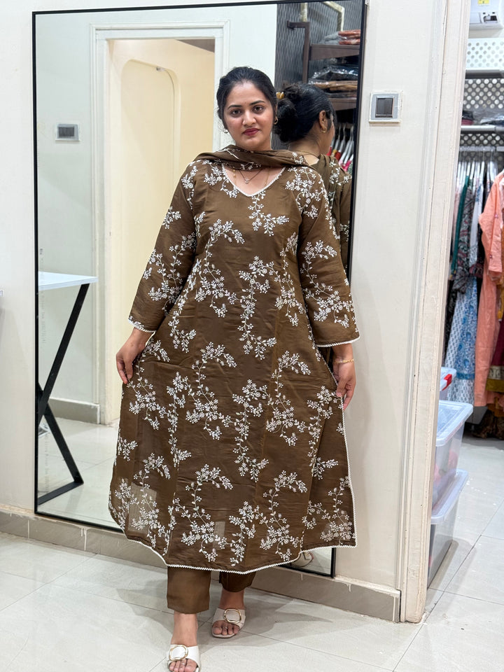 S Mul Chanderi with Embroidery work| R138