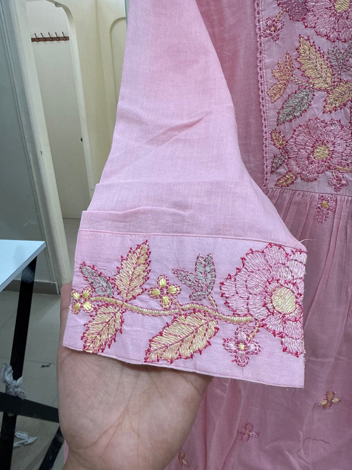 Pure Mul Cotton with Embroidery Work (Cotton Lining)  | R168