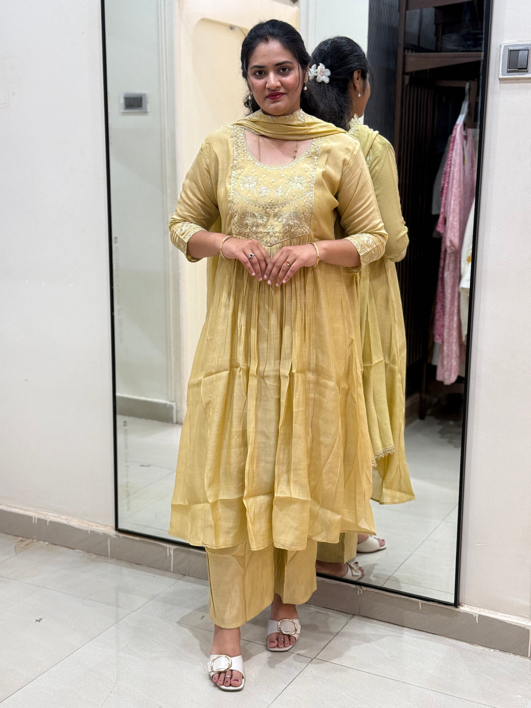 Mul Chanderi 3Pcs Set Collection (Cotton Lining )| R209