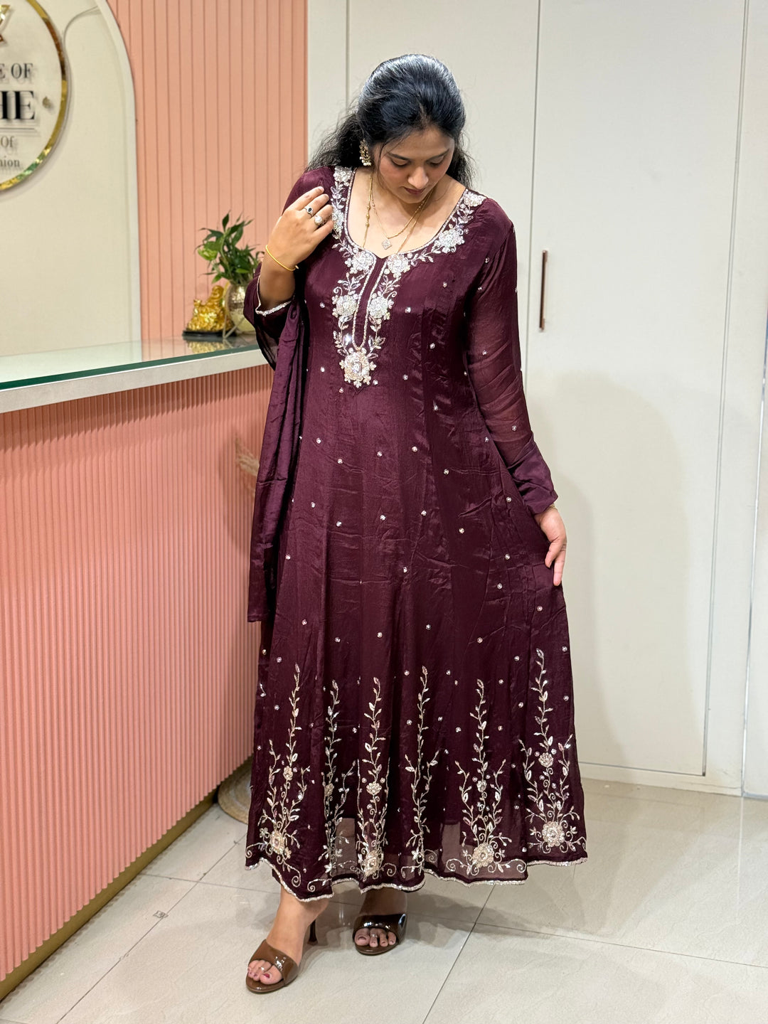 Pure Chinon Handwork Collection Party Wear | R177