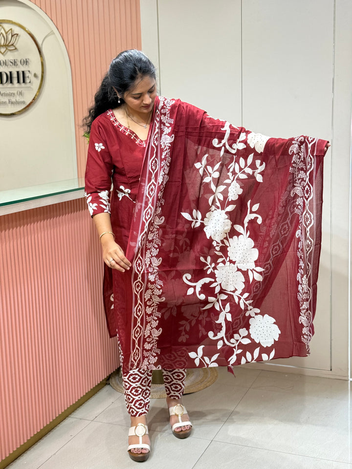 Cotton Collection with Beautiful Print with Full Length Cotton Dupatta | R230