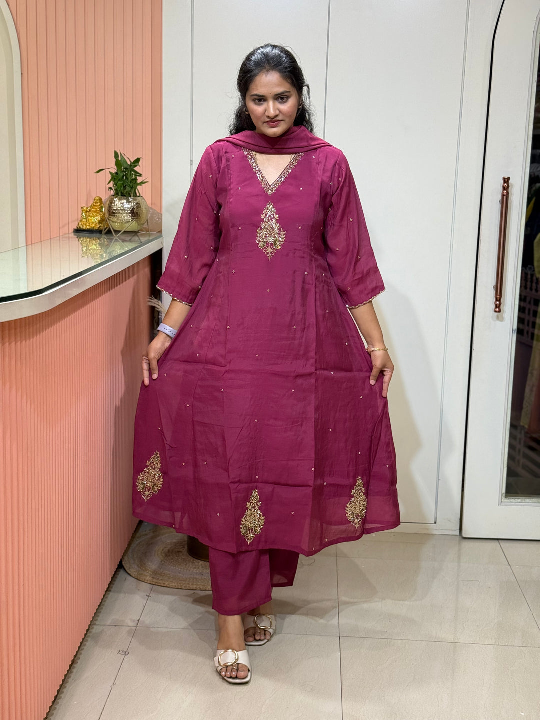 Mul Chanderi Semi Party Wear Collection | R205