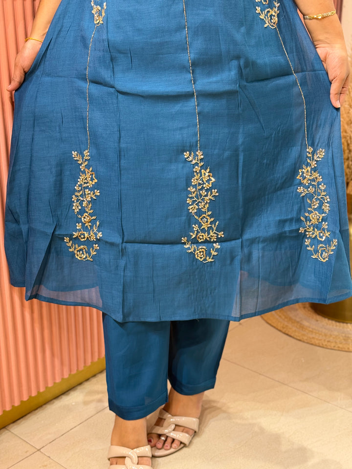 Coral Mul Chanderi Partywear Collection |Cut Dana  &amp; Zardozi Work | R206