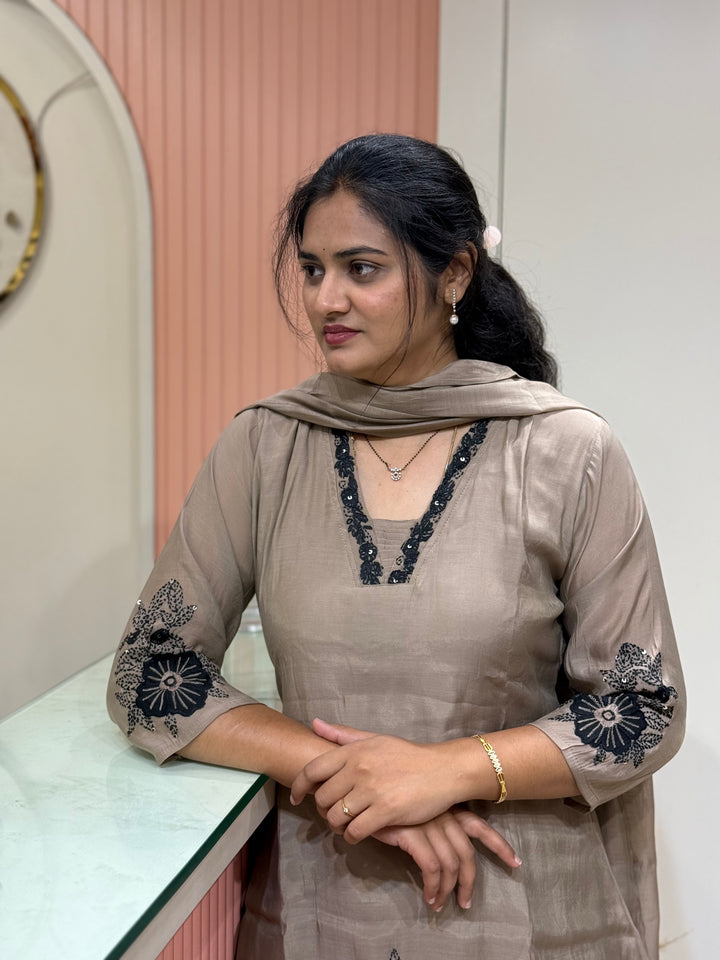 Pure Mul Chanderi Collection with embroidery Work(cotton Lining) | R229