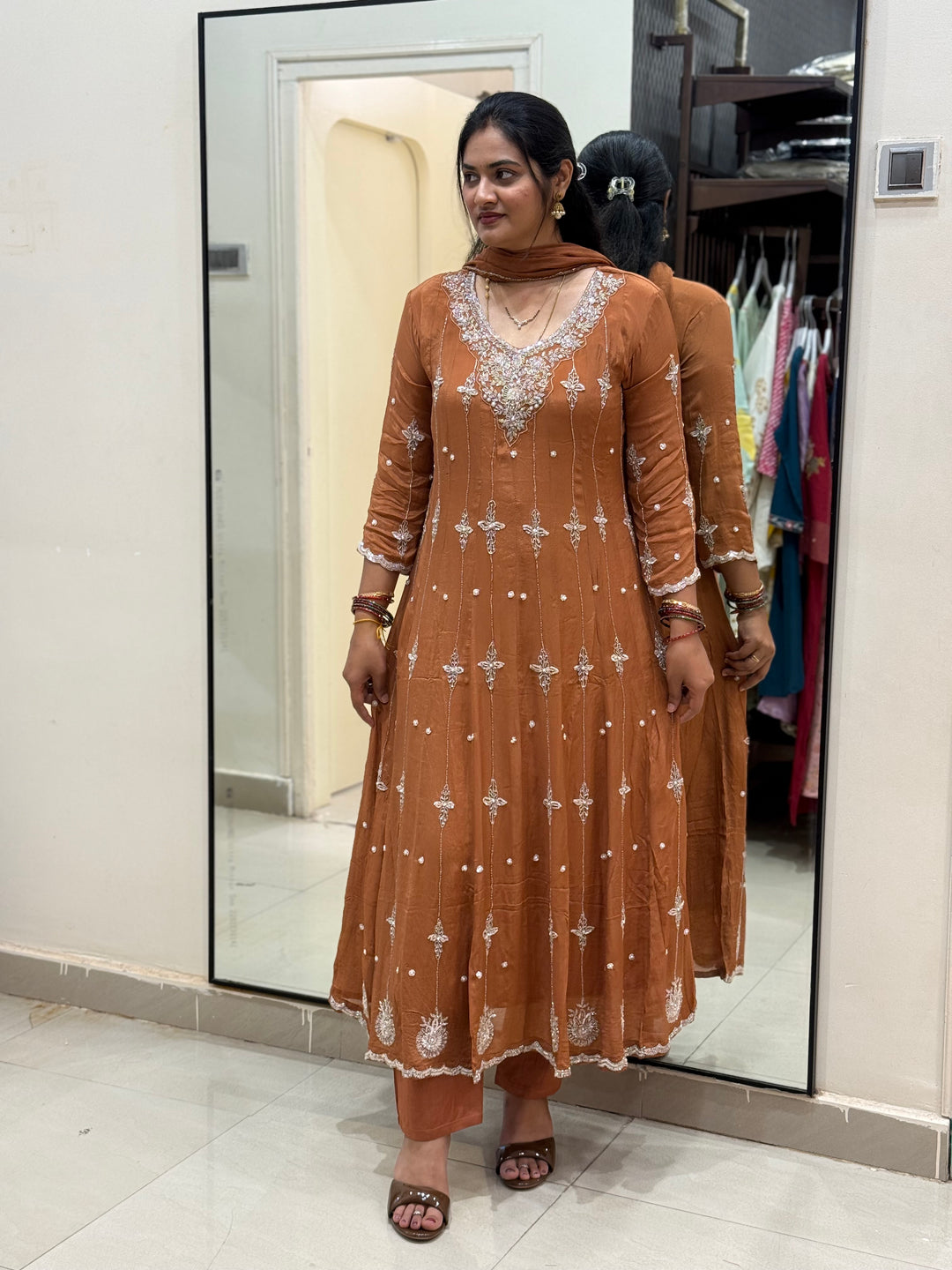 Pure Chinon Handwork Collection Party Wear  | R177
