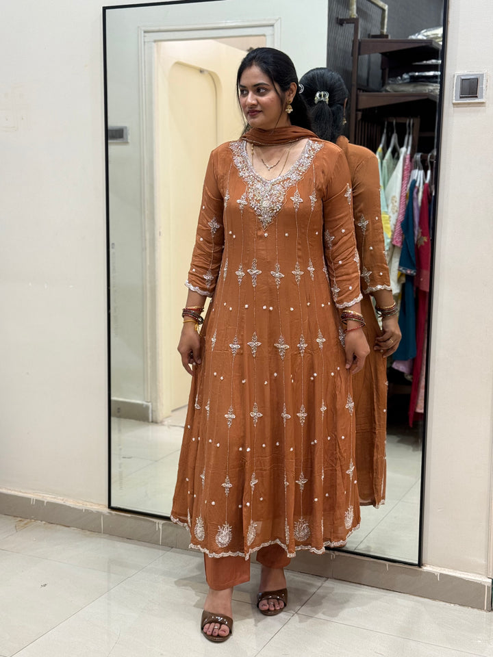 Pure Chinon Handwork Collection Party Wear  | R177
