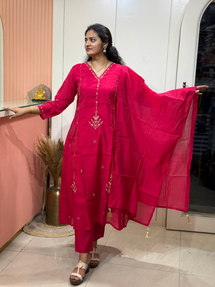 S Mul Chanderi Semi Party Wear | R138