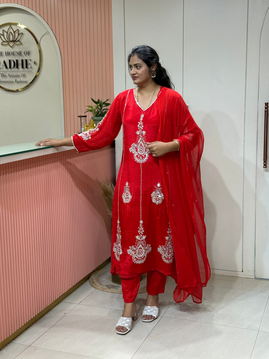Pure Chinon Festive Collection | Full Handwork, Sequin &amp; Cut Dana | R177