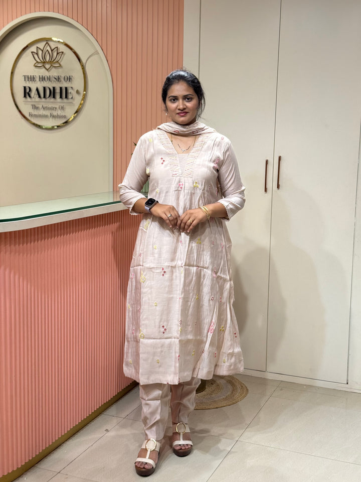 Mul Chanderi Collection with Embroidery work (Cotton Lining)| R204