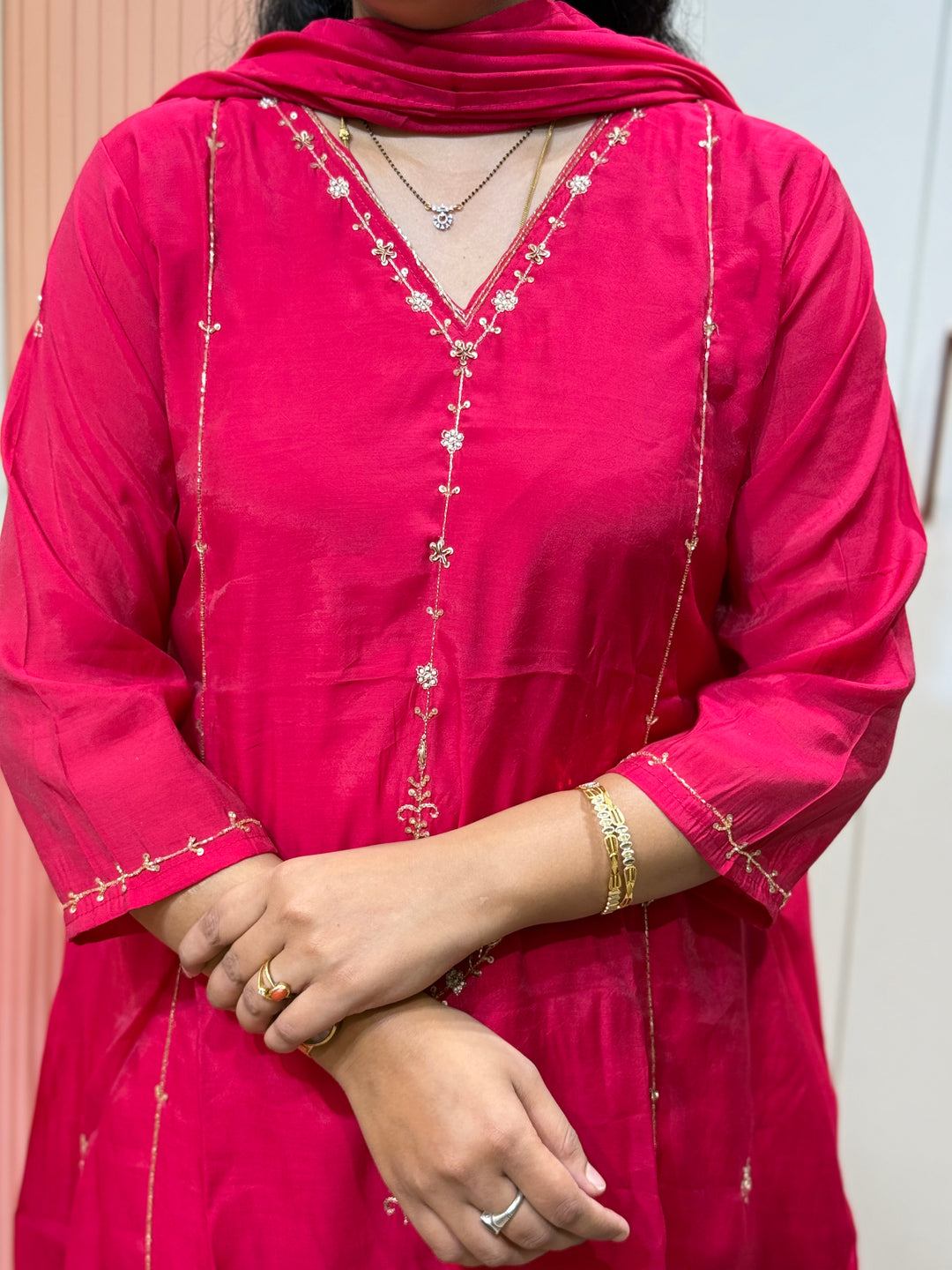 S Mul Chanderi Semi Party Wear | R138