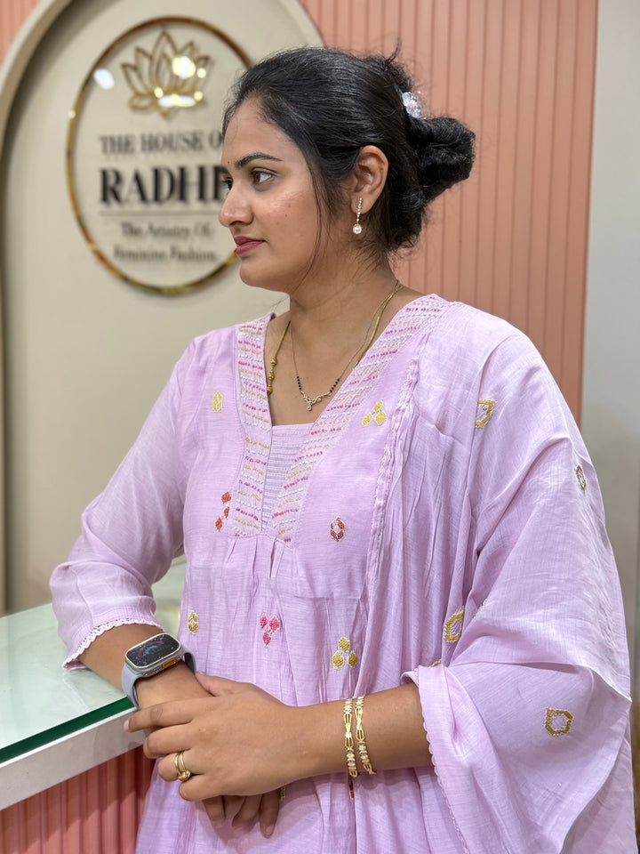 Mul Chanderi Collection with Embroidery work (Cotton Lining)| R204