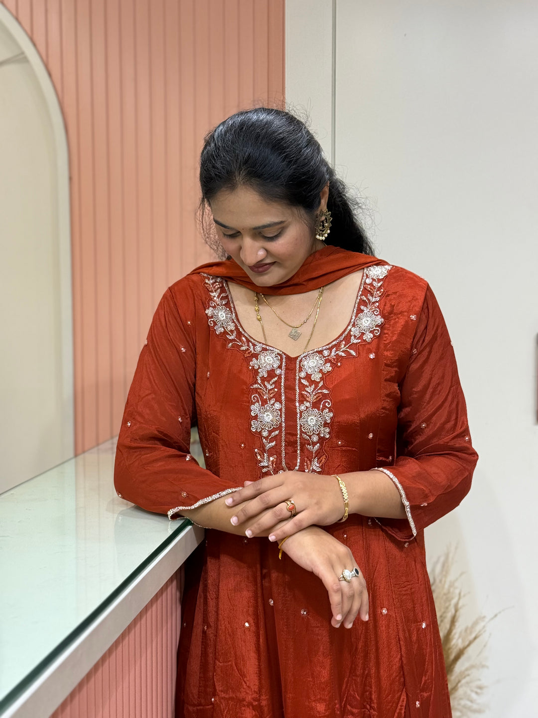 Pure Chinon Handwork Collection Party Wear | R177