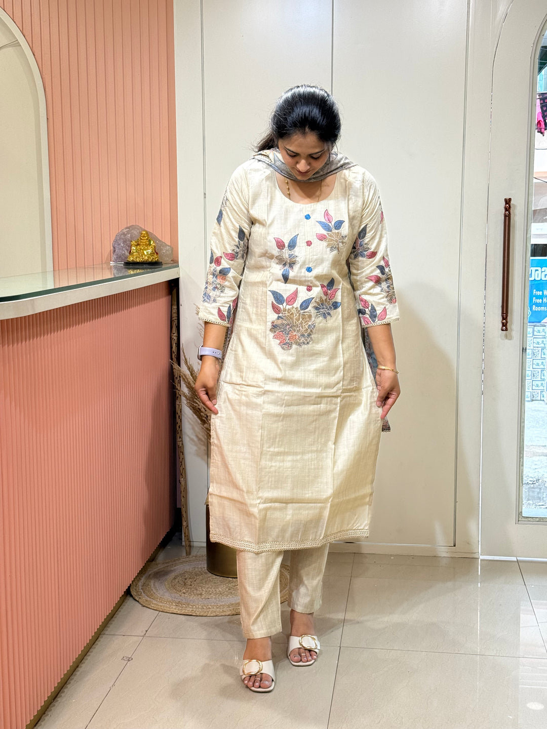 Classic Pure Jamdani Designer Suit Set | R211 ￼