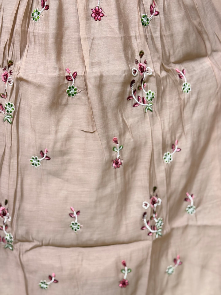Mul Chanderi Collection with Embroidery work Both sides pockets | R208