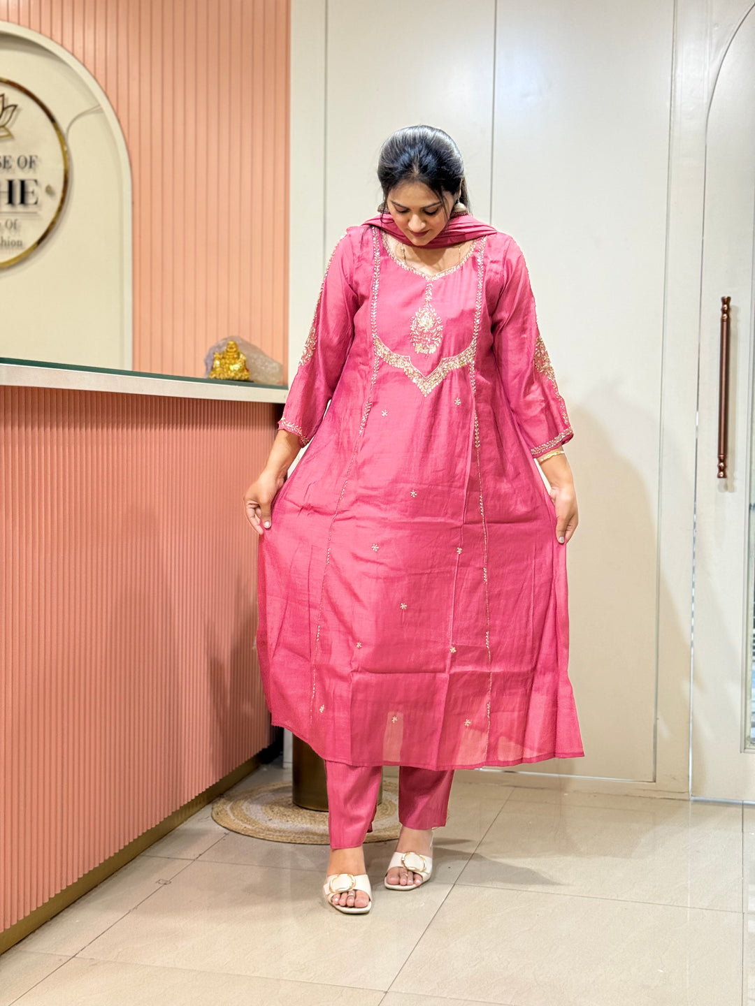 Mul Premium Mul Chanderi with Cut Dana work Party Wear Collection | R206