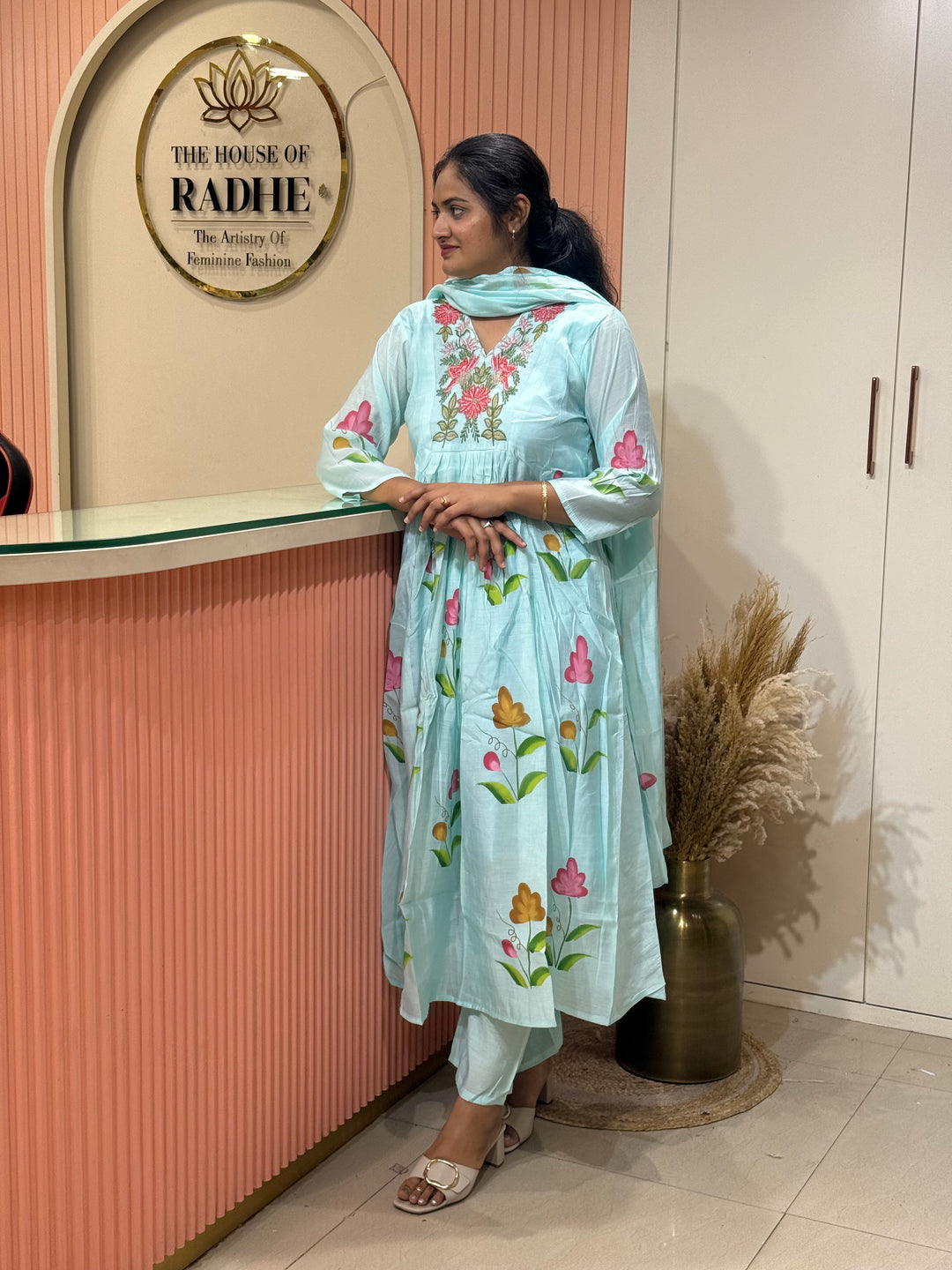Mul Chanderi Collection with Brush Paint | R209