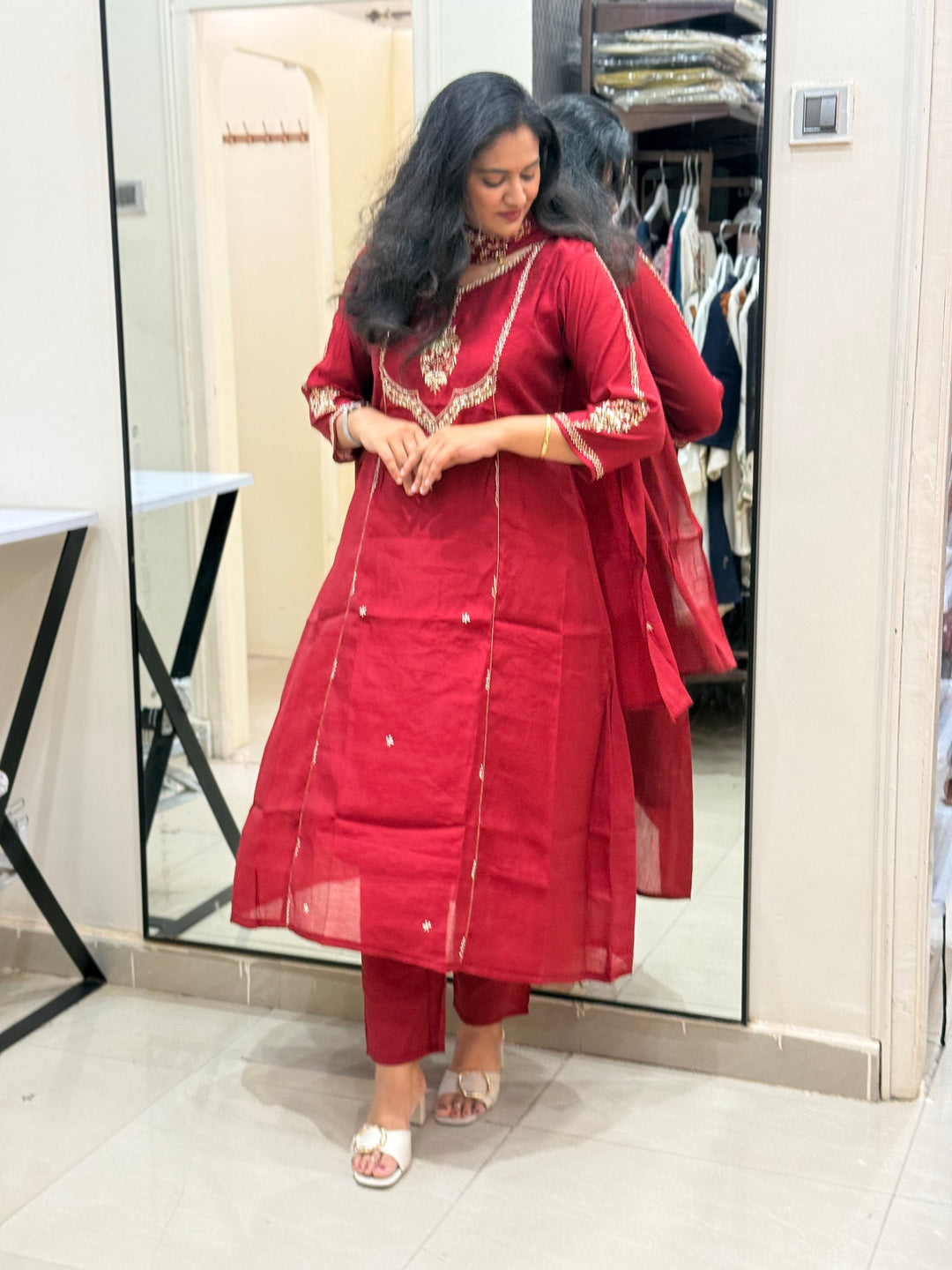 Premium Mul Chanderi Party wear Collection with Dupatta Work | R206
