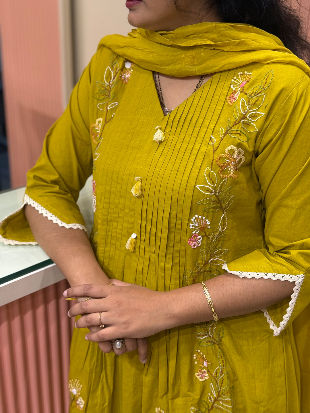 Premium Heavy Cotton Handwork Collection with Organza Dupatta (Cotton Lining )| R224