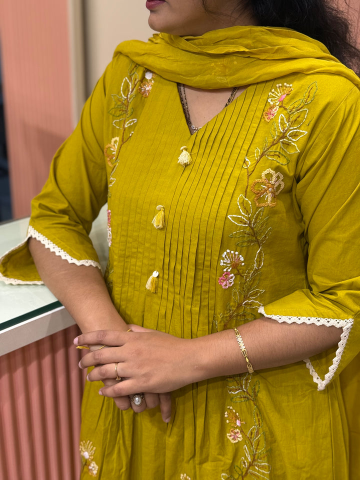 Premium Heavy Cotton Handwork Collection with Organza Dupatta (Cotton Lining )| R224