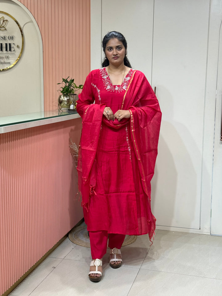 Mul Chanderi Partywear Collection |Cut Dana  &amp; Zardozi Work | R206