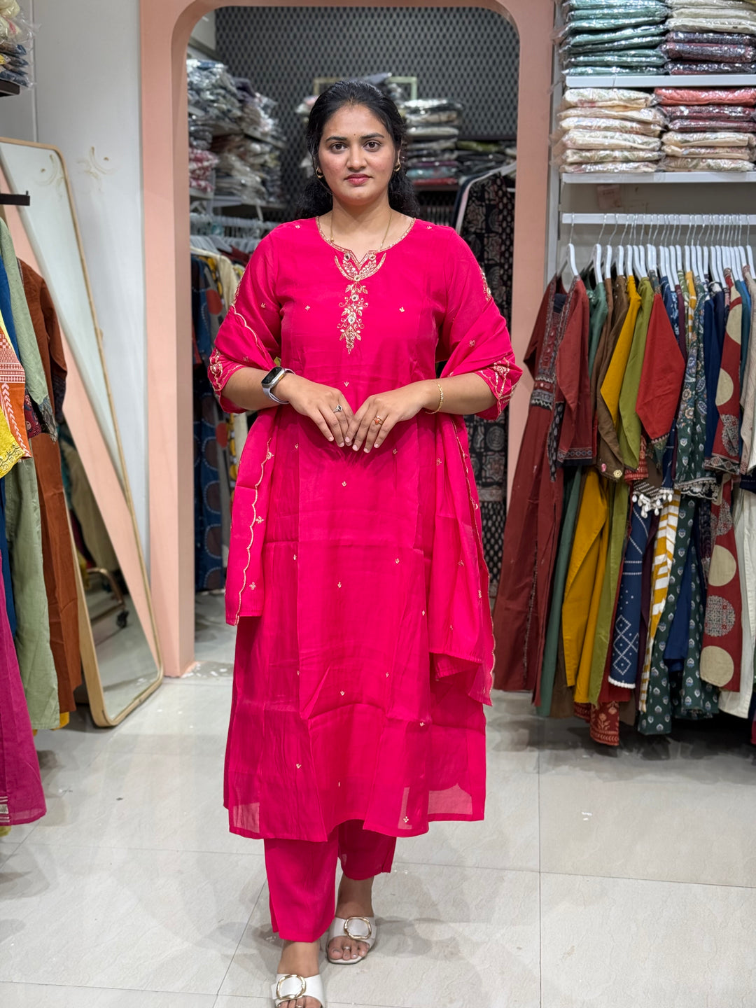 Mul Chanderi Semi Party Wear Collection | R205