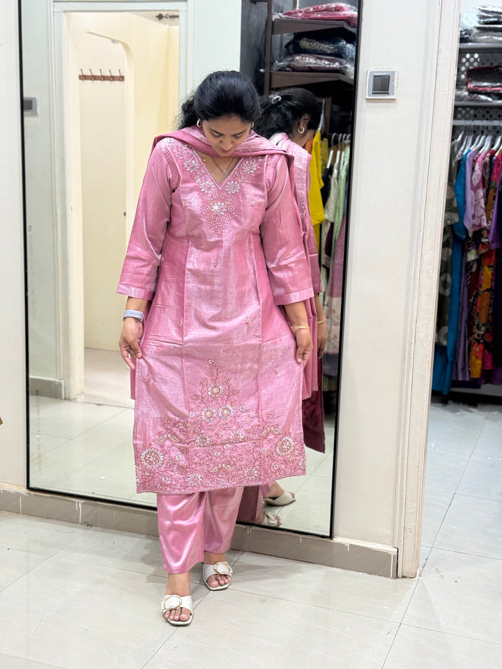 Premium Roman Silk Kurta Set – Elegant Collection | R116