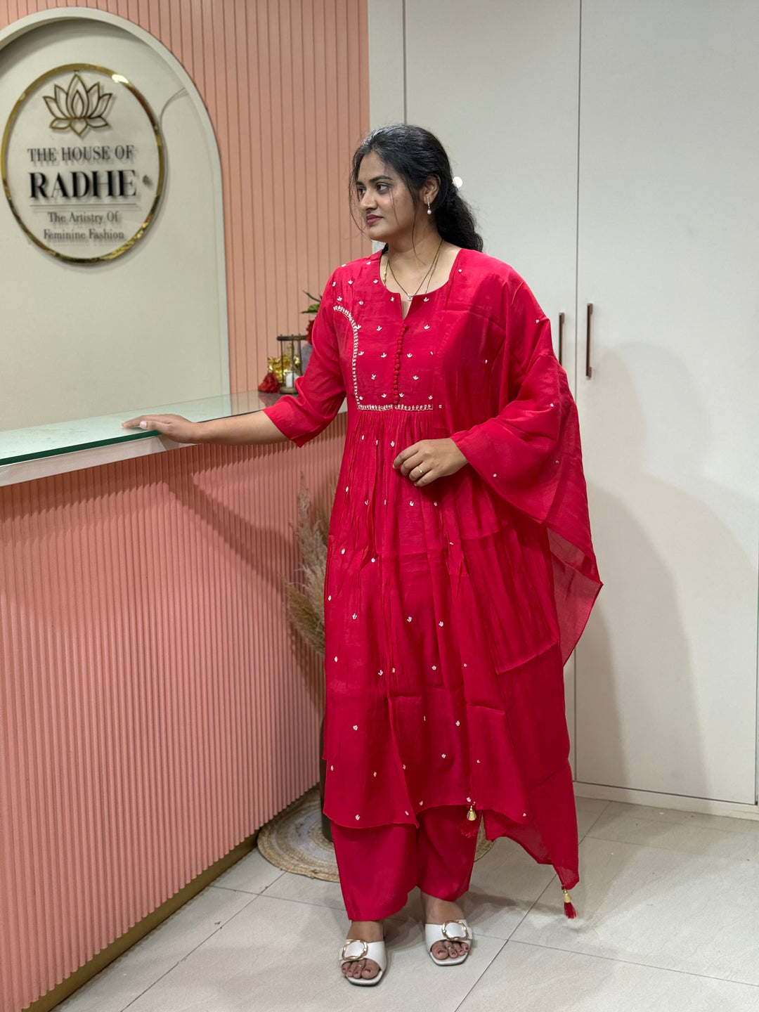 Pure Mul Chanderi Collection with Handwork ( Cotton Lining) | R229