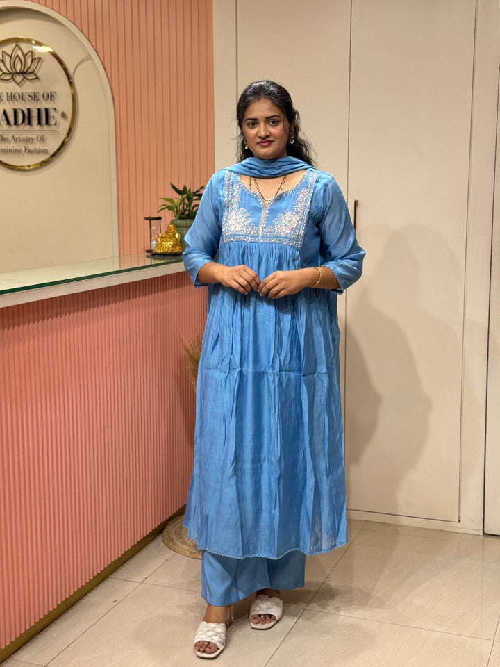 Mul Chanderi Collection with Handwork ( Cotton Lining )| R217