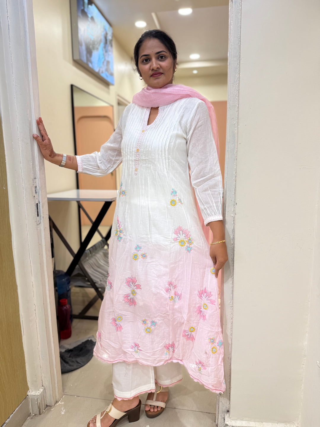 Premium Mul Cotton Ombré Shade Collection With Kota Doria Dupatta | R176