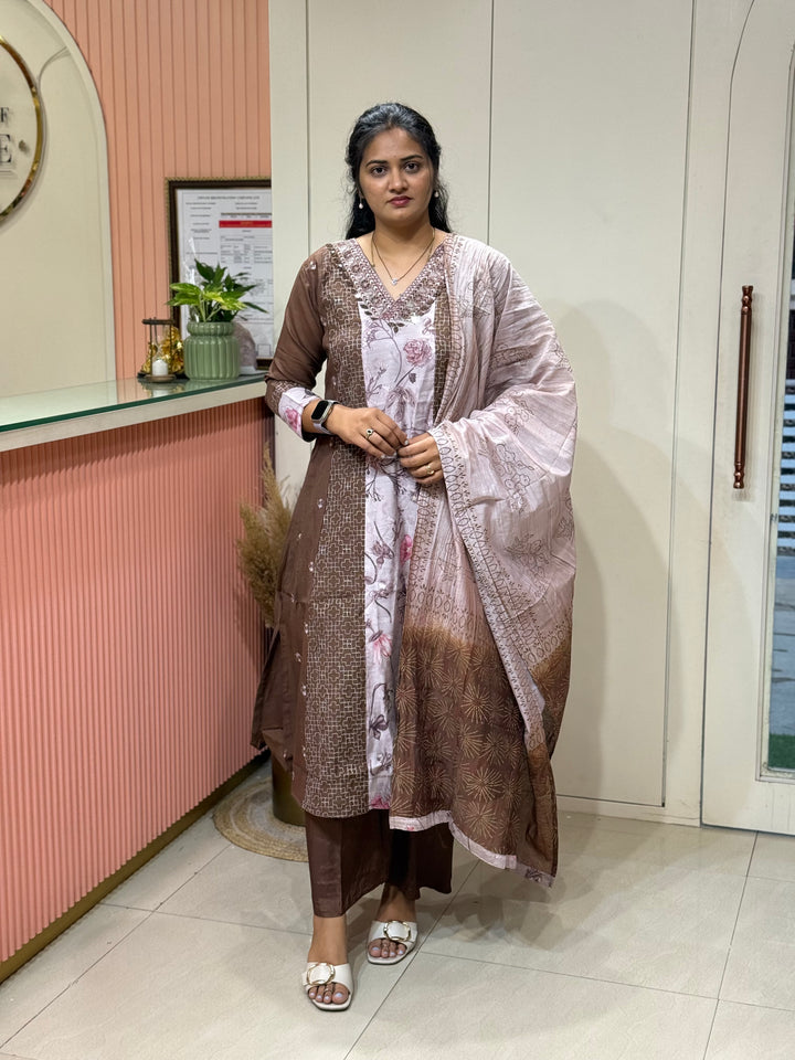 Mul Chanderi Collection with ALine pattern | R216