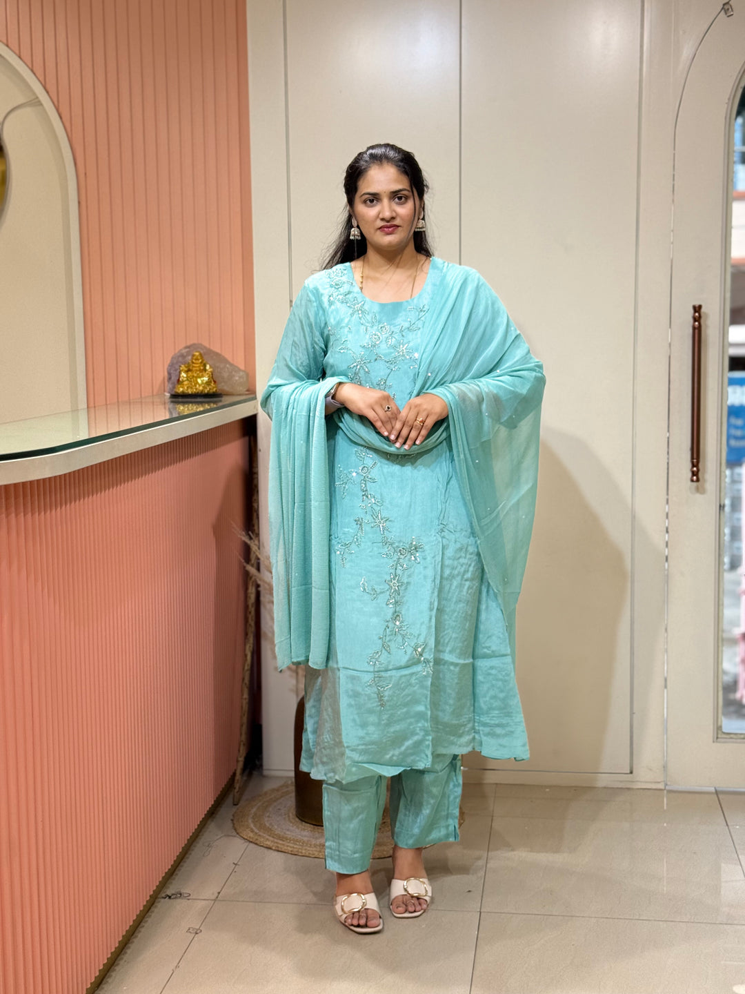 Pure Chinon Handwork Collection Party Wear  | R177