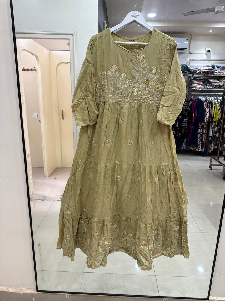Pure Mul Cotton with Embroidery Work (Cotton Lining)  | R168