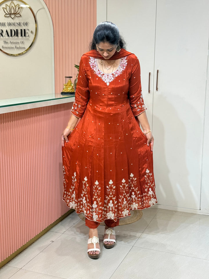 Pure Chinon Handwork Collection Party Wear  | R177