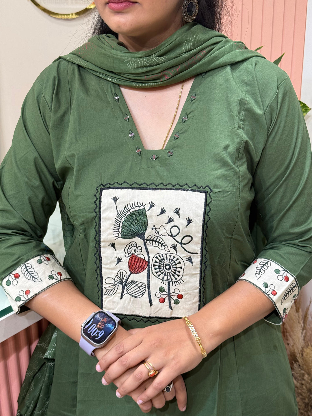Cotton Beautiful Front &amp; Back Patchwork A-Line Collection | R220