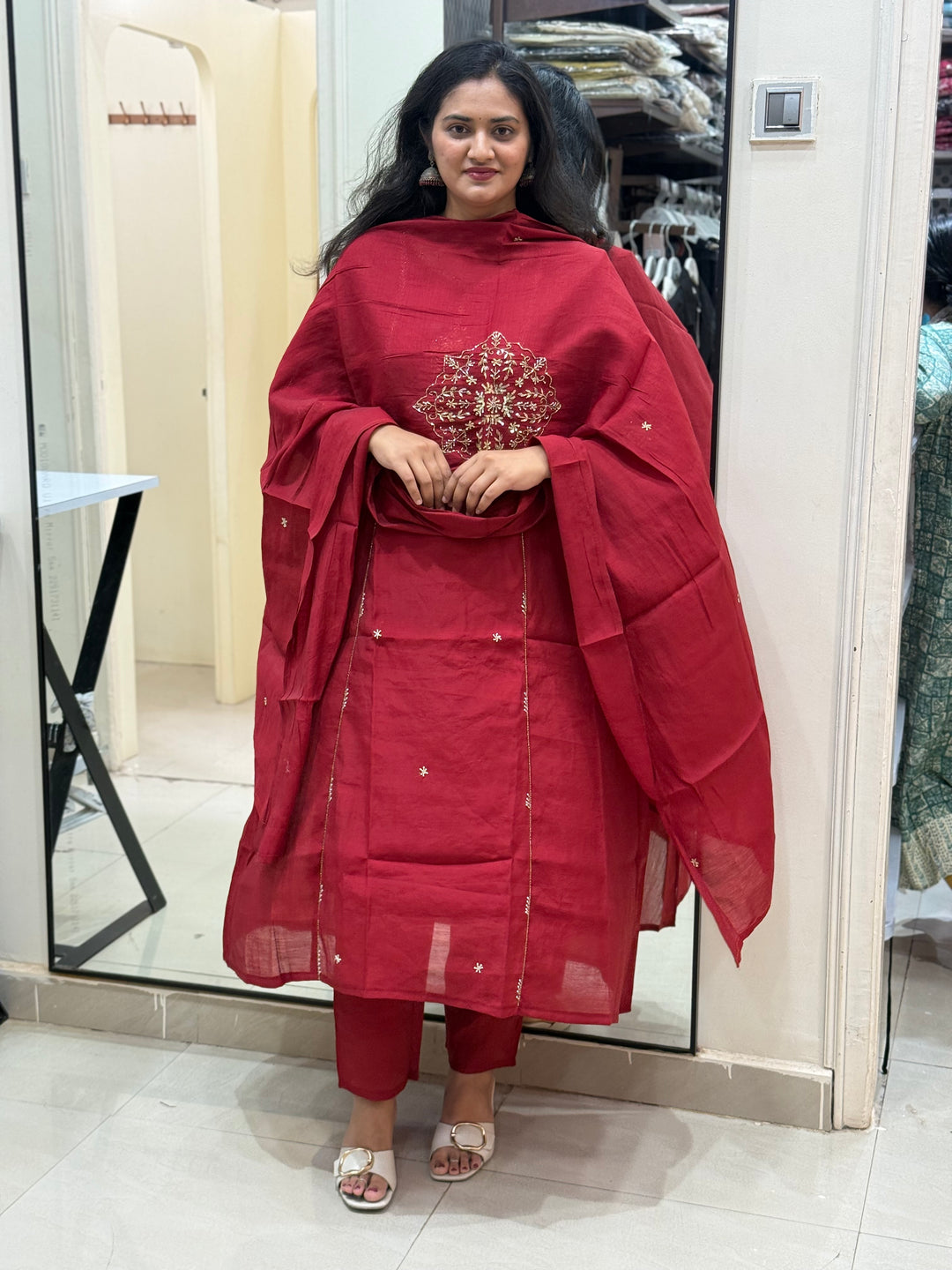 Premium Mul Chanderi Party wear Collection with Dupatta Work | R206