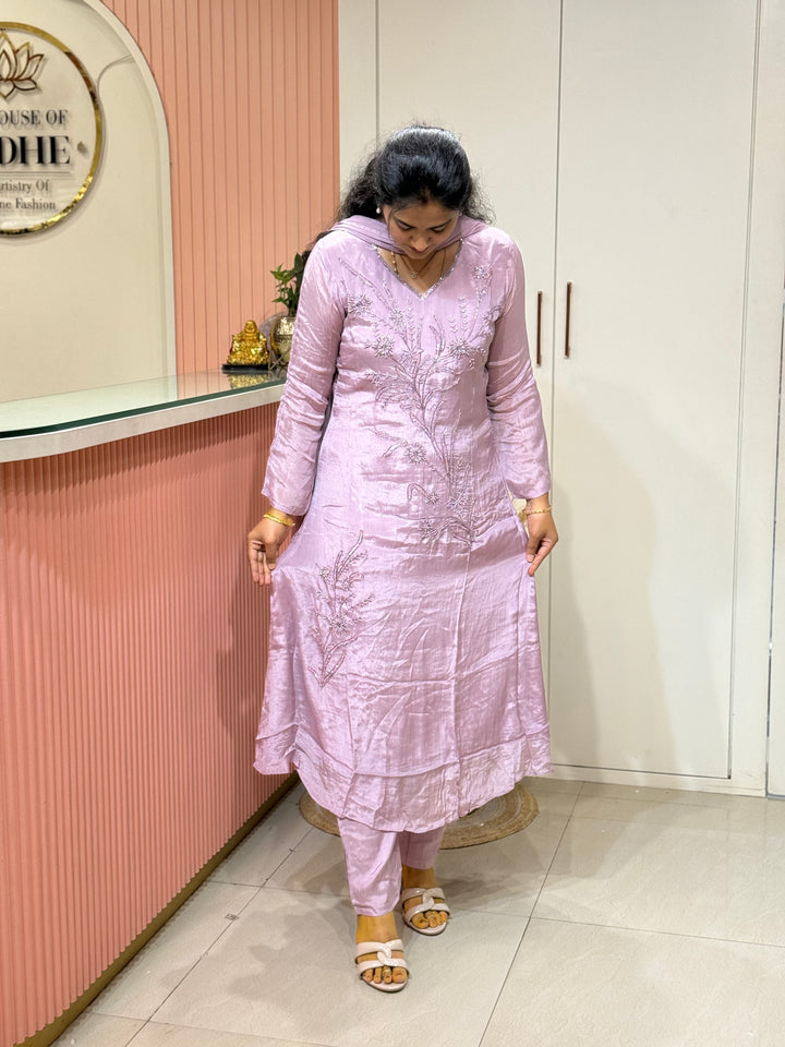 Pure Chinon Handwork Collection Party Wear  | R177