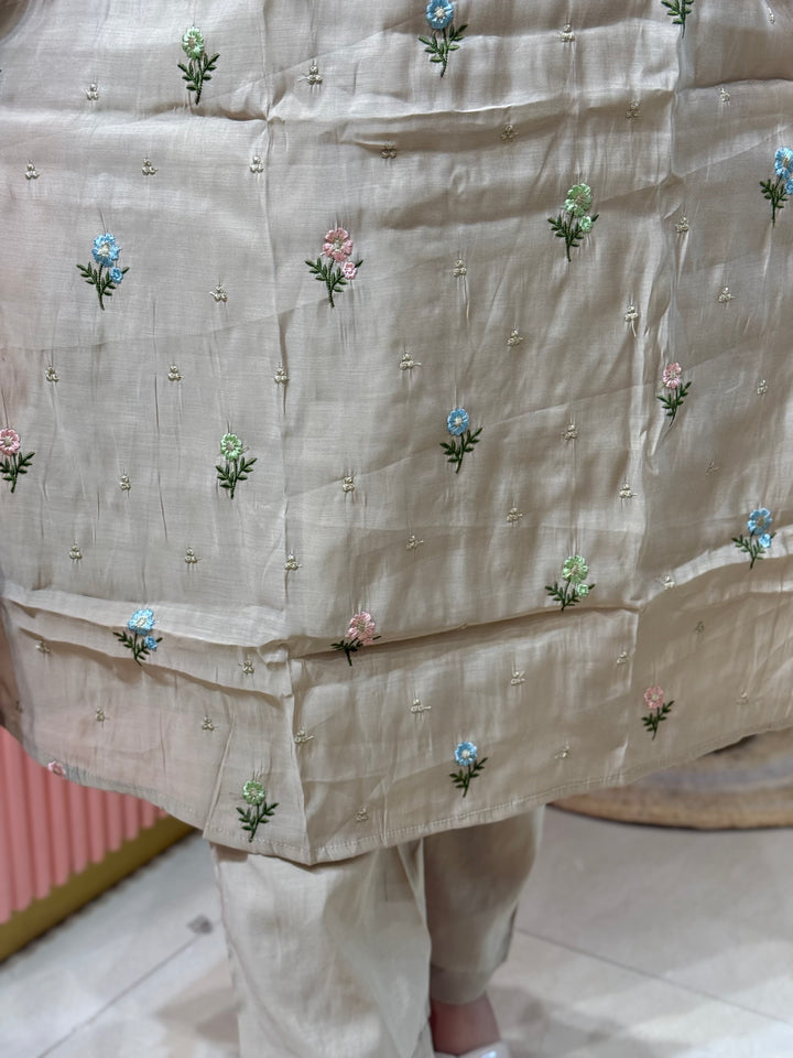Mul Chanderi with Beautiful  Embroidery work| R209