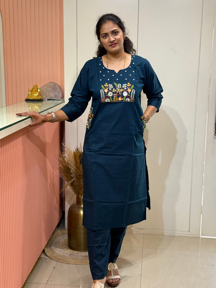 Cotton 2 Pc Kurta Set – Embroidered Collection | R137