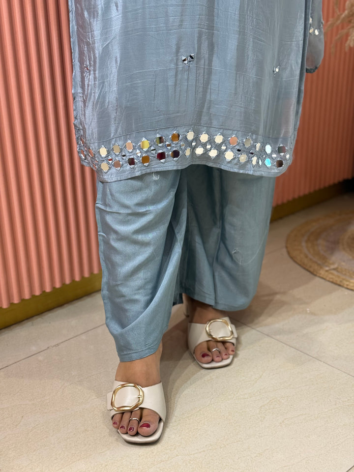 Pure HO Crepe Collection with Hand Real Mirror Work (Cotton Lining) | R221