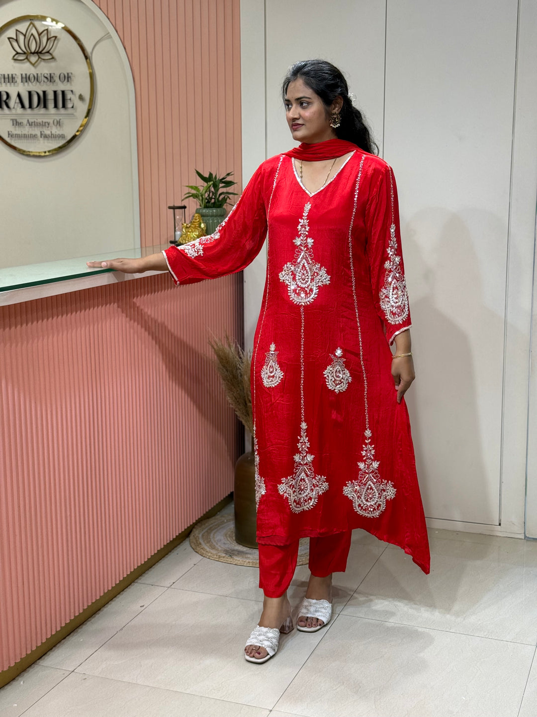 Pure Chinon Festive Collection | Full Handwork, Sequin &amp; Cut Dana | R177