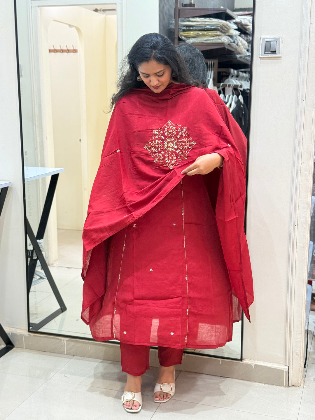 Premium Mul Chanderi Party wear Collection with Dupatta Work | R206