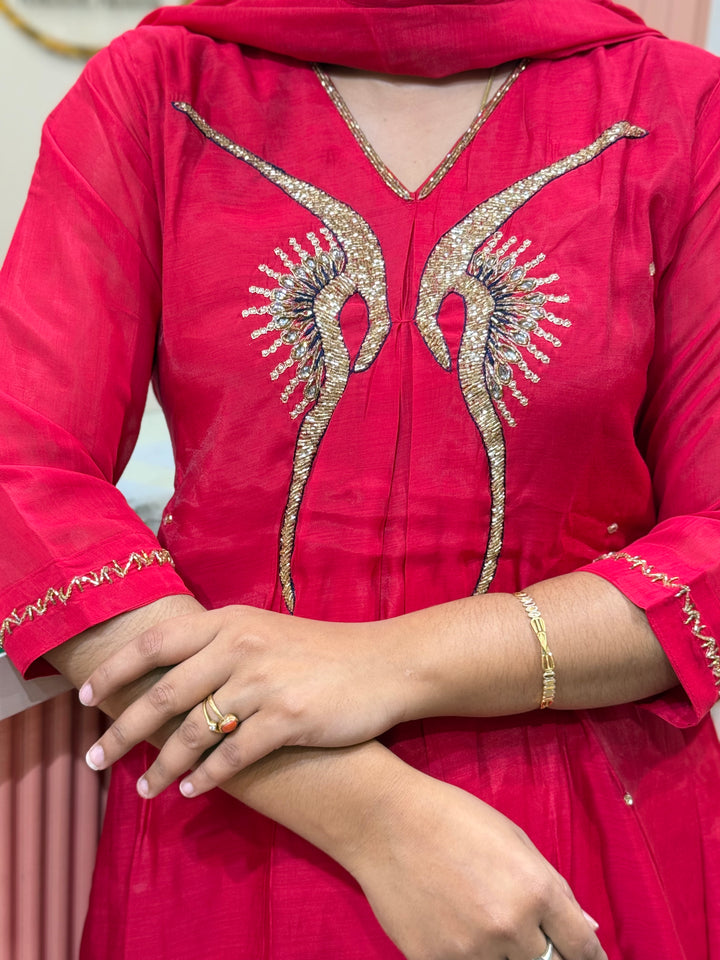 Mul Chanderi Elegant Yoke Work | R138