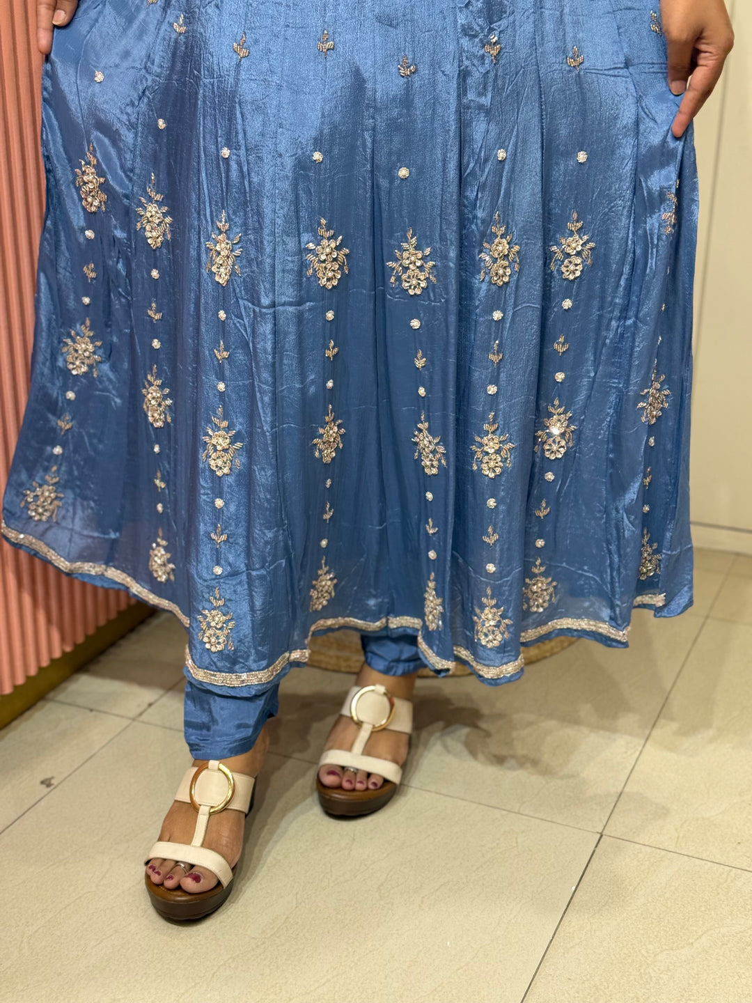 Pure Chinon Festive Collection | Full Handwork, Sequin &amp; Cut Dana | R177