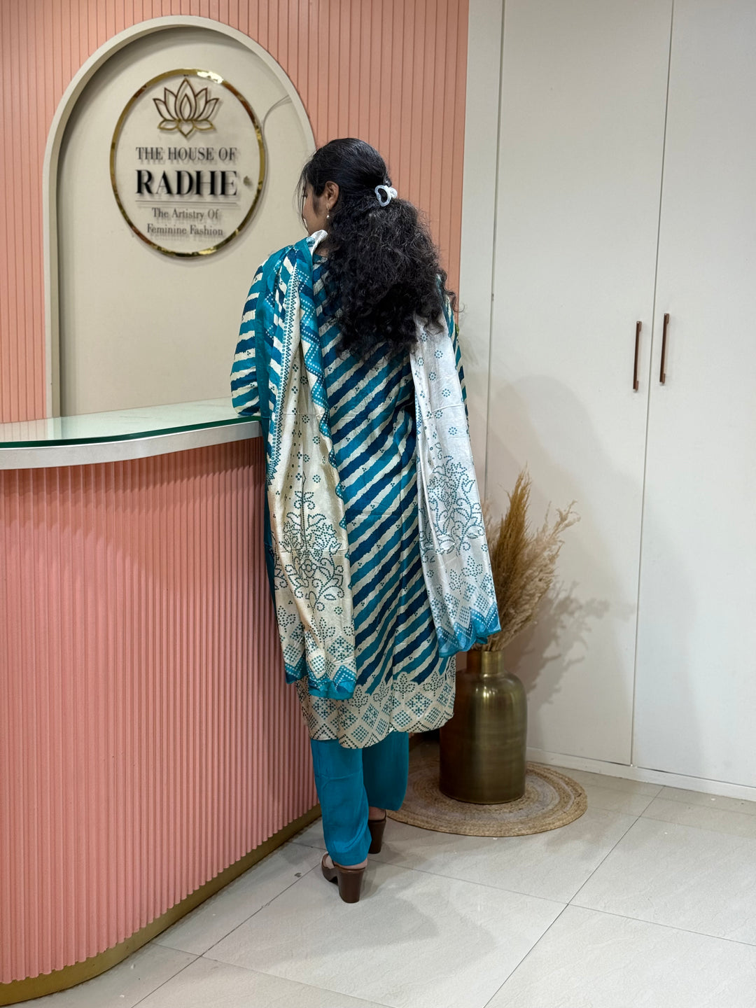 Tusser fabric with Bandhani design Collection (Cotton Lining )| R227